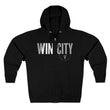 Load image into Gallery viewer, Win City Silver & Black Zip Hoodie