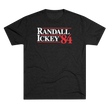 Load image into Gallery viewer, Black tri-blend retro UNLV football t-shirt with Randall Ickey 1984 on the front in vintage campaign style graphic. Inspired by Randall Cunningham and Ickey Woods
