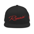 Load image into Gallery viewer, Black snapback UNLV Runnin' Rebel basketball vintage style Runnin' in red script