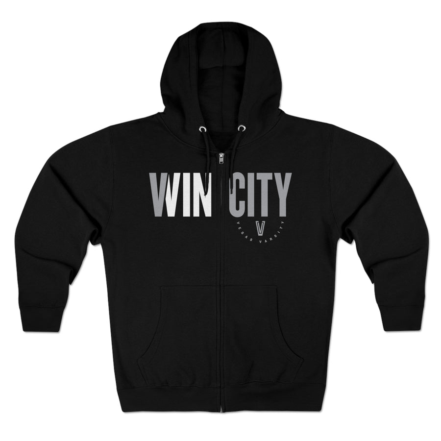 Win City Silver & Black Zip Hoodie
