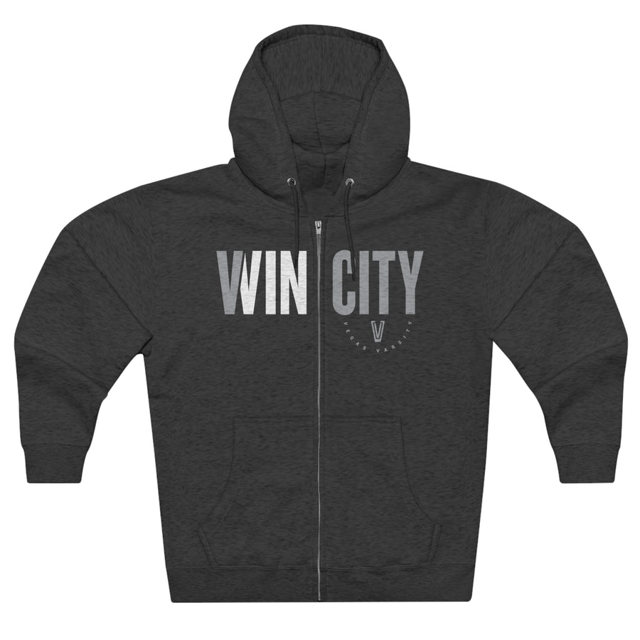 Win City Silver & Black Zip Hoodie