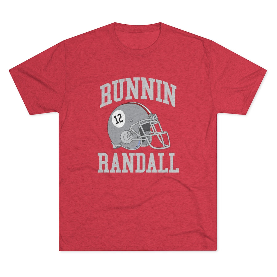 Red retro UNLV football tri-blend shirt with Runnin' Randall in a 1980's vintage style graphic.