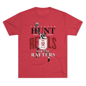 Red vintage UNLV Rebels graphic shirt for jersey retirement of number 12 Anderson Hunt
