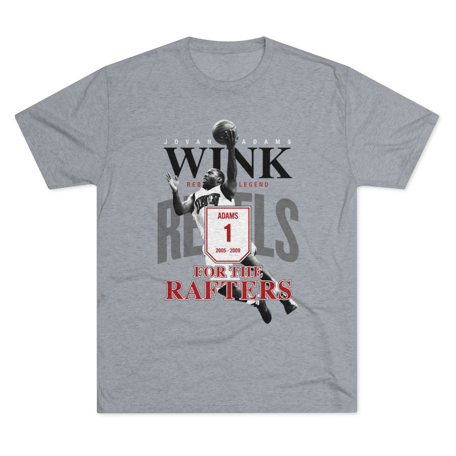 Grey vintage UNLV Rebels graphic shirt for jersey retirement of number 1 Wink Adams