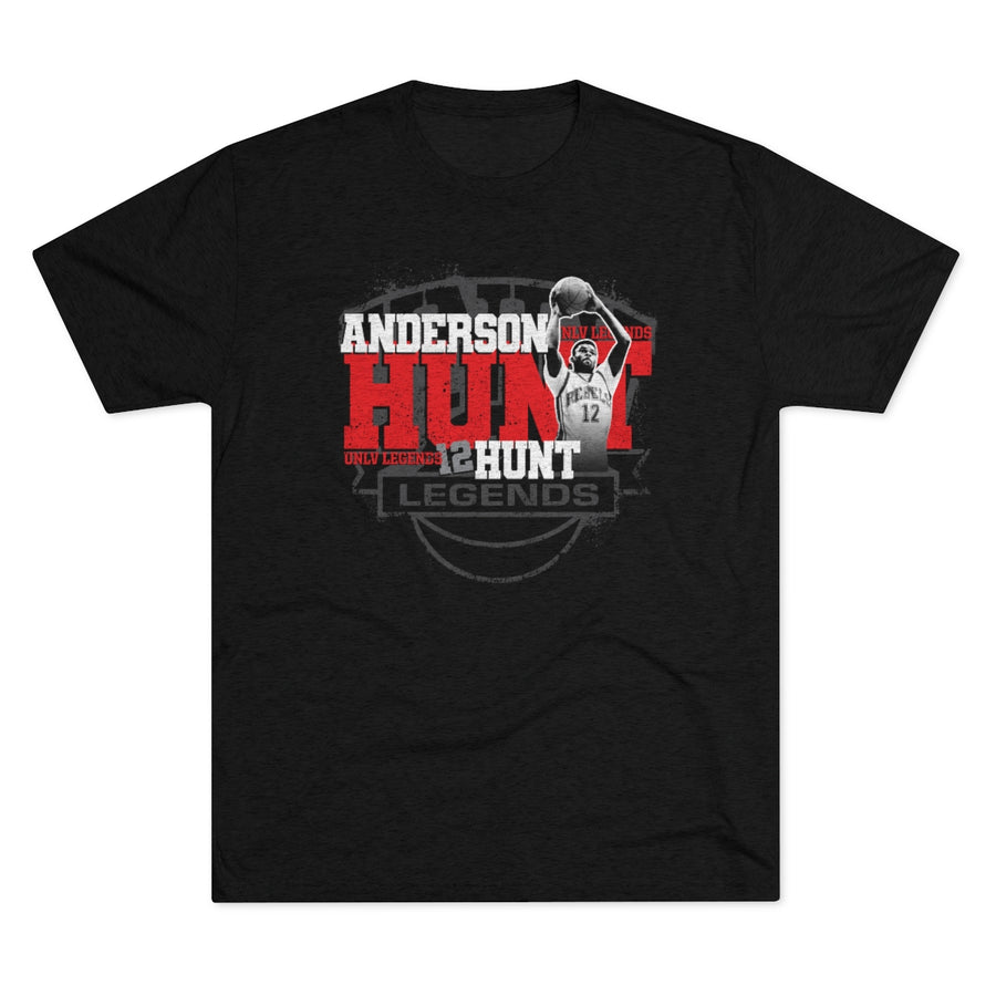 UNLV legend Anderson Hunt vintage style black tri-blend t-shirt