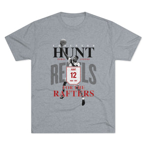 Grey vintage UNLV Rebels graphic shirt for jersey retirement of number 12 Anderson Hunt